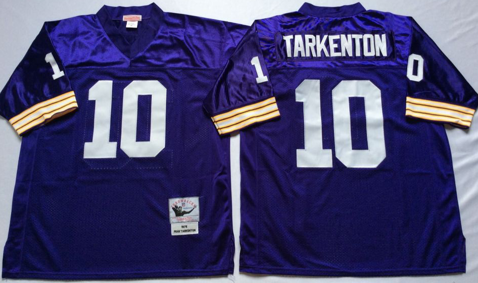 Men NFL Minnesota Vikings 10 Tarkenton purple Mitchell Ness jerseys
